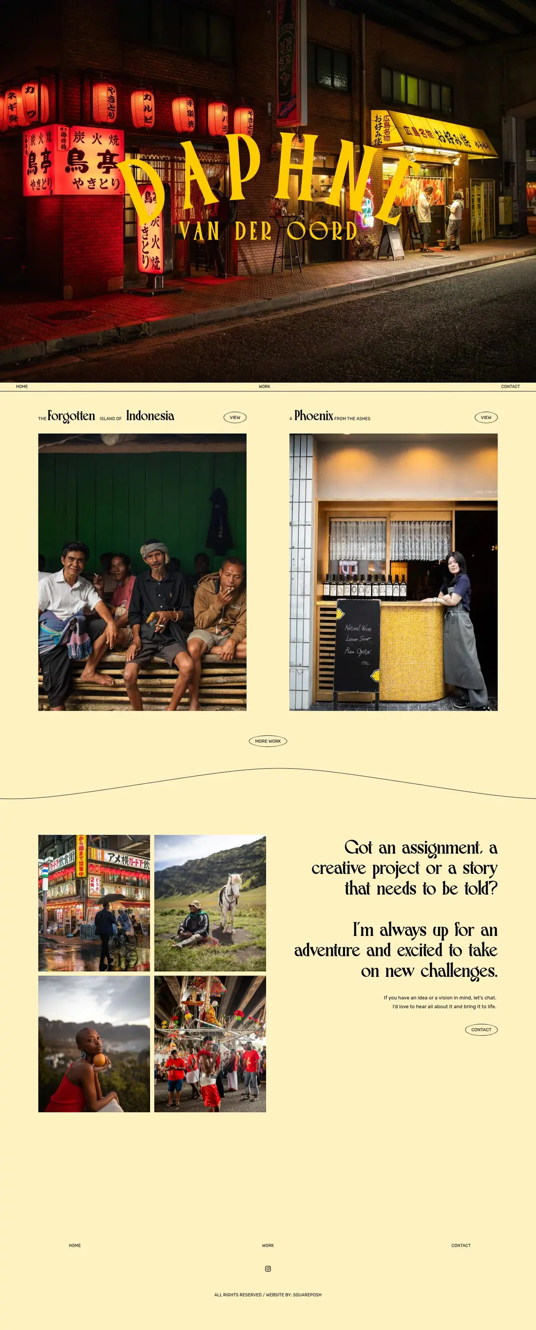 The whole Daphne van der Oord home page, from top to bottom