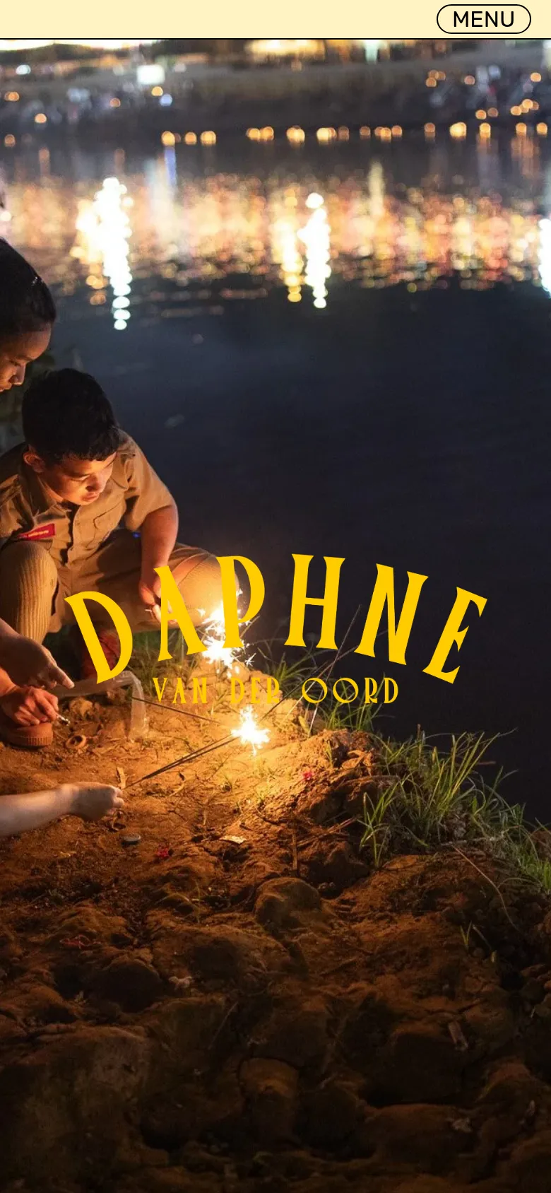 The Daphne van der Oord website on a phone