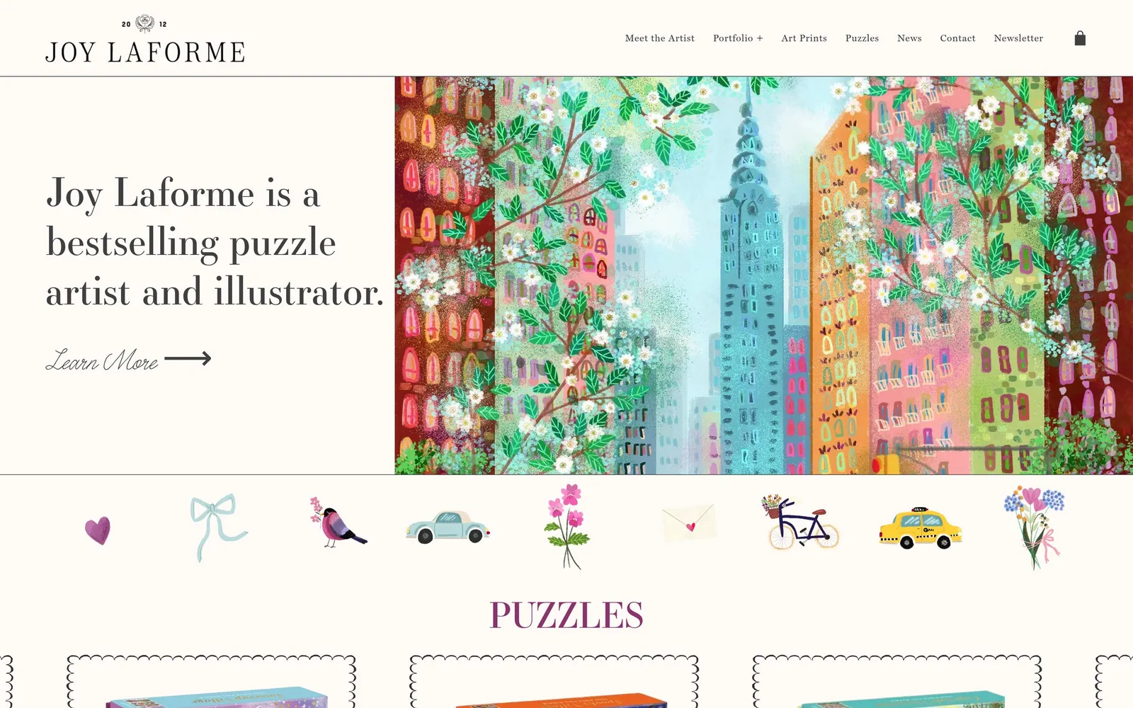 The Joy LaForme website on a computer