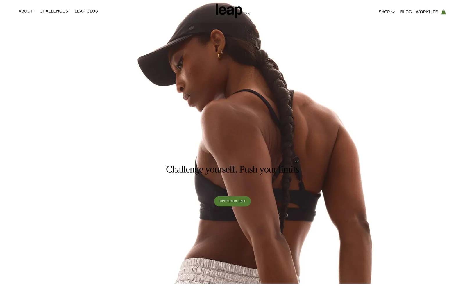 Leap by FC: The challenges page and its JOIN THE CHALLENGE button into the 21-day challenge