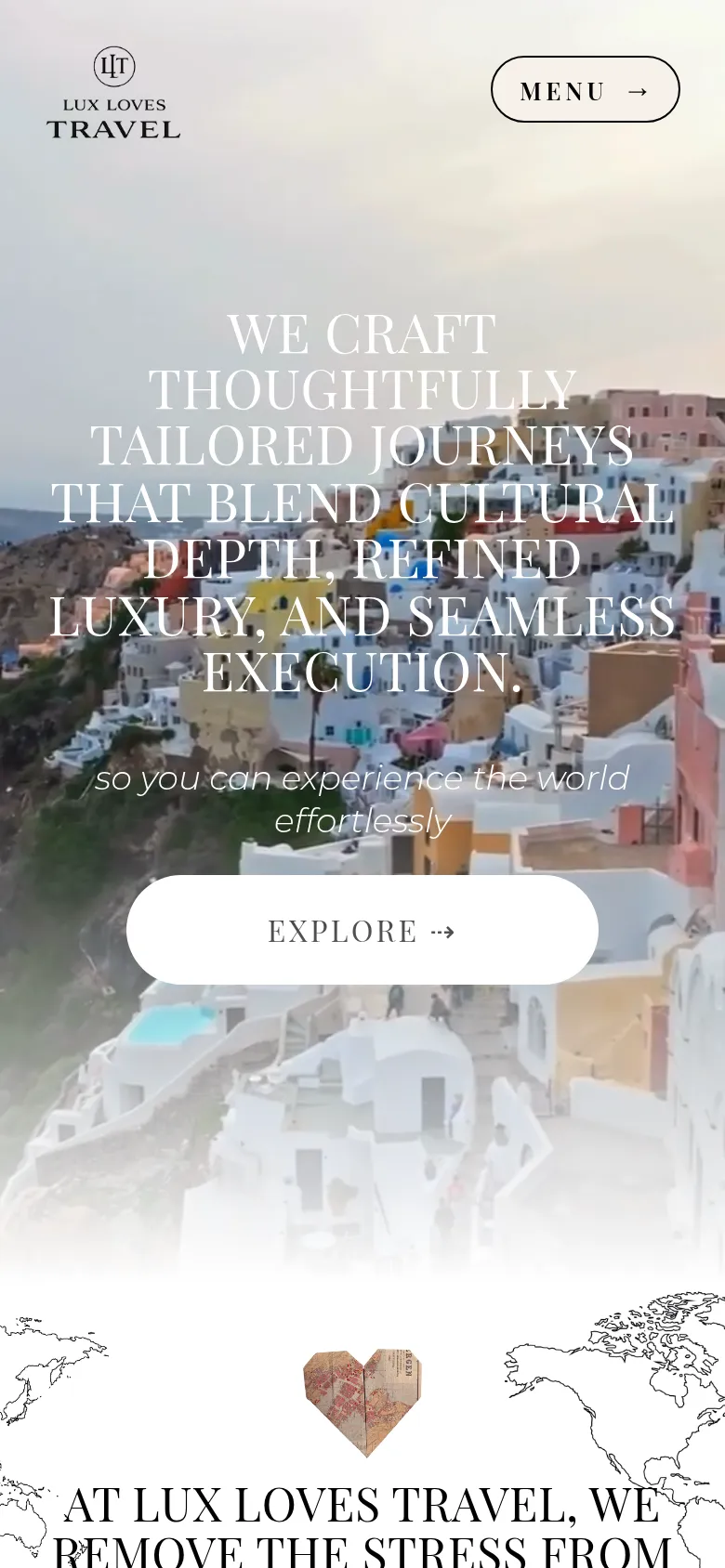 The Lux Loves Travel website on a phone