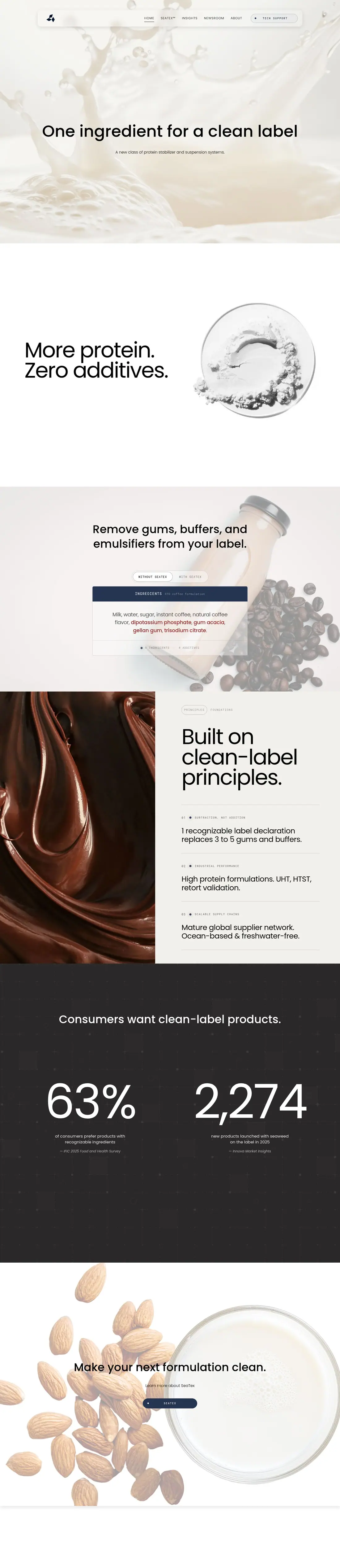 The whole Marine Biologics home page, from top to bottom