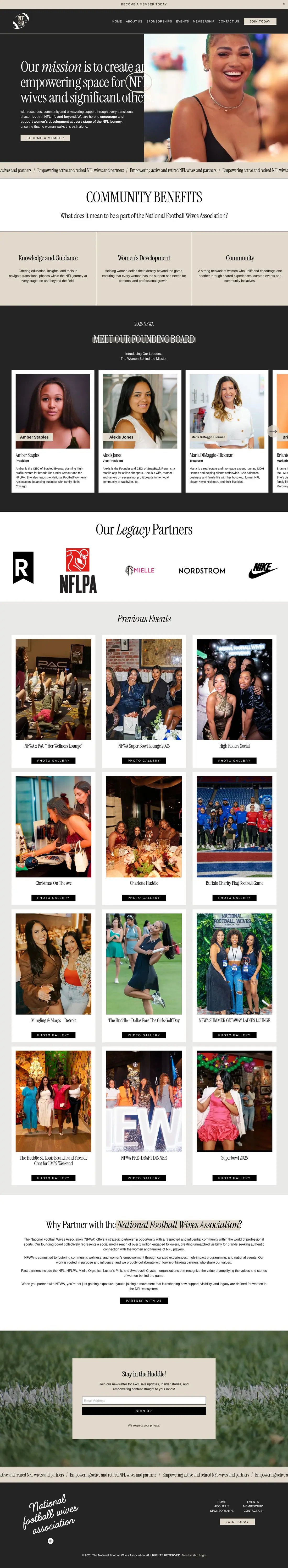 The whole NFWA home page, from top to bottom
