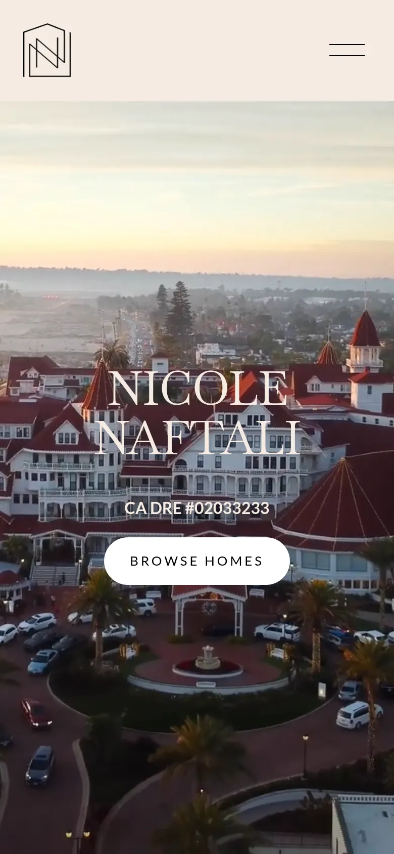 The Nicole Naftali Real Estate website on a phone