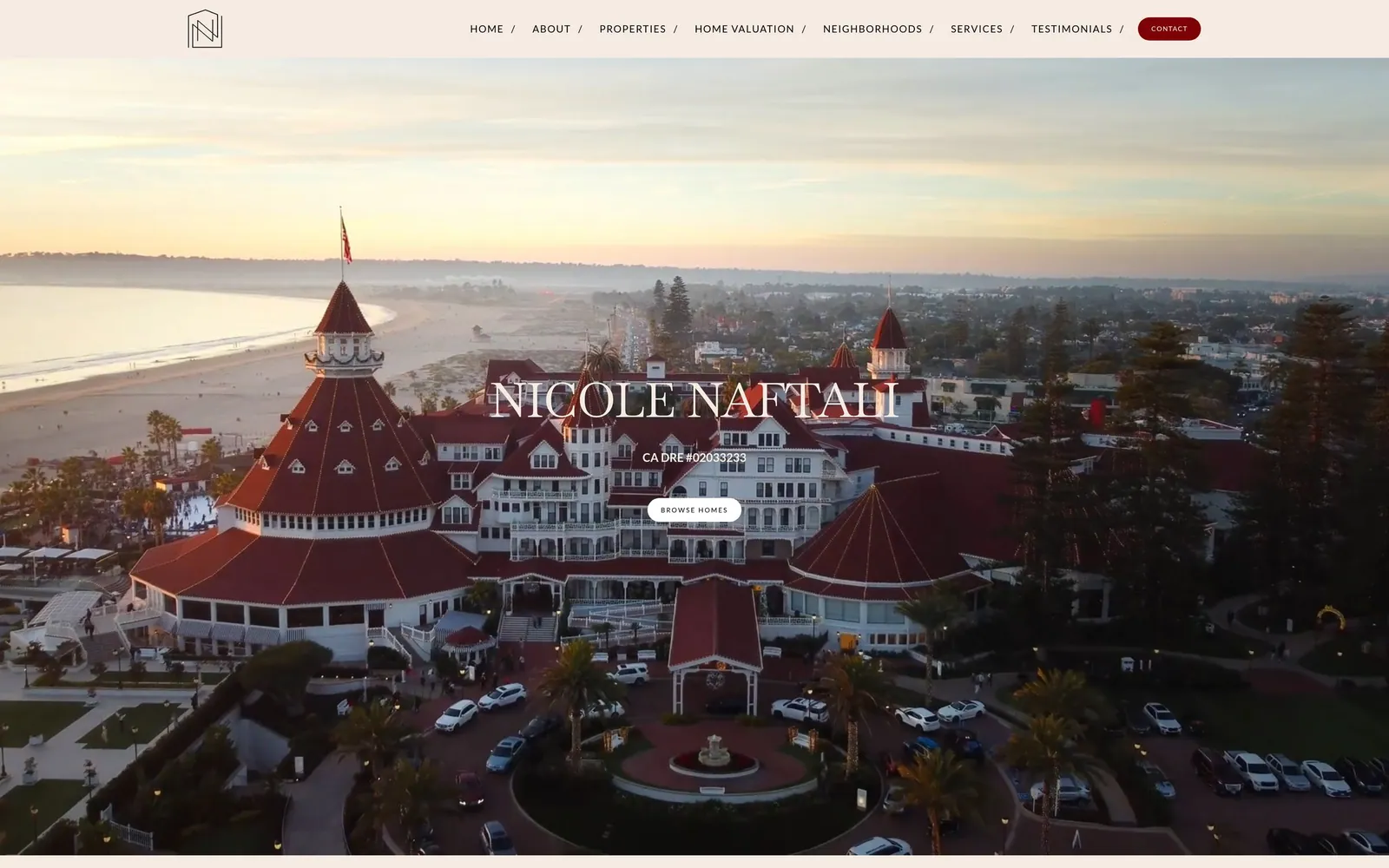 The Nicole Naftali Real Estate website on a computer