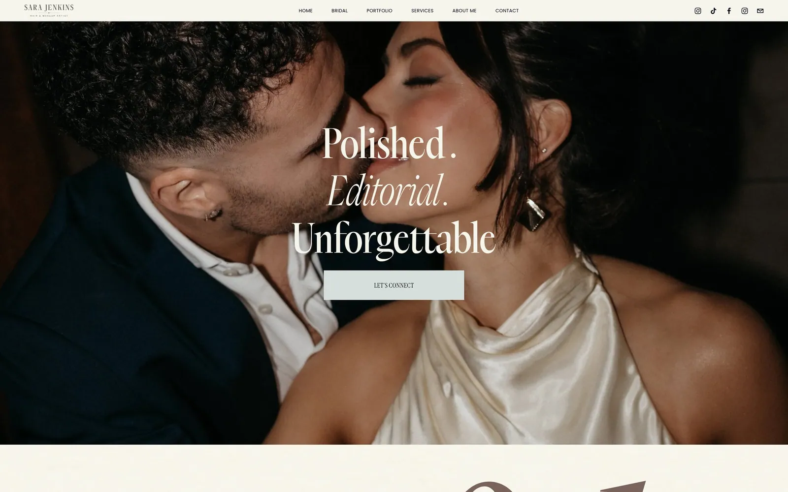 The Sara Jenkins website on a computer