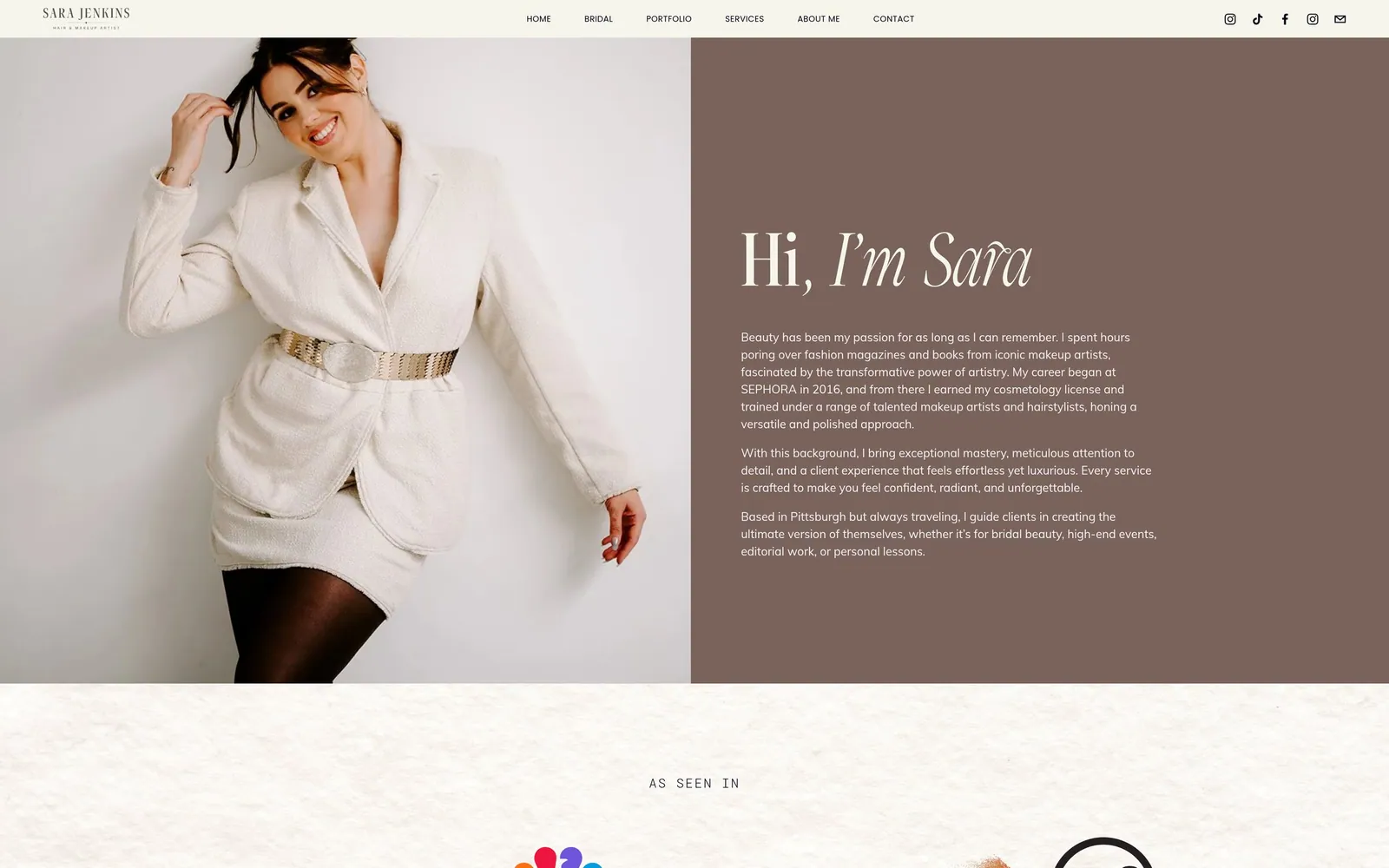Sara Jenkins: About Me, where Sara introduces herself and her training