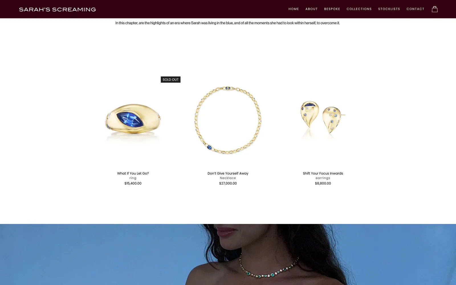 The Sarah’s Screaming website on a computer