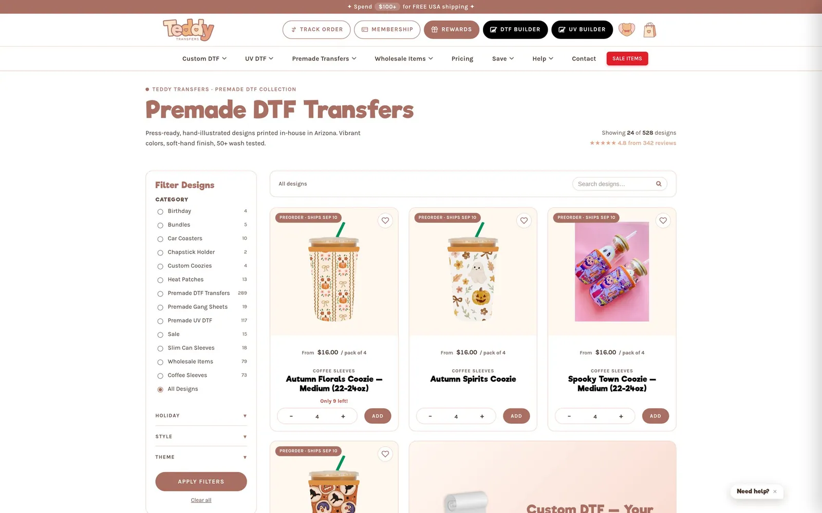 Teddy Transfers: Shop
