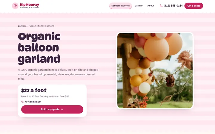 The Balloon garland page