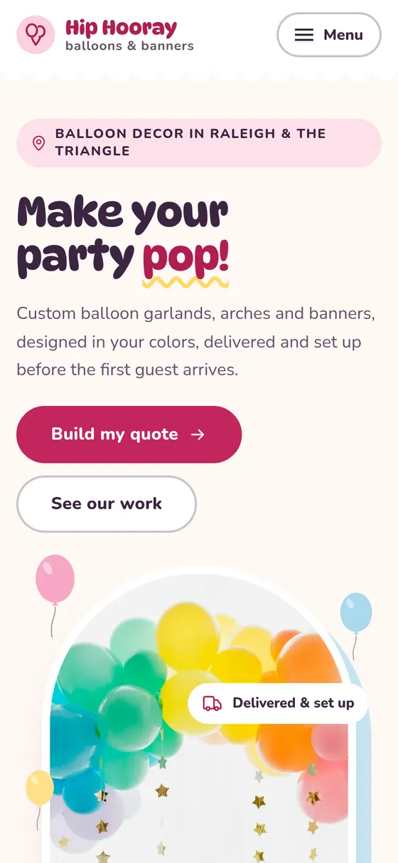 The same page on a phone