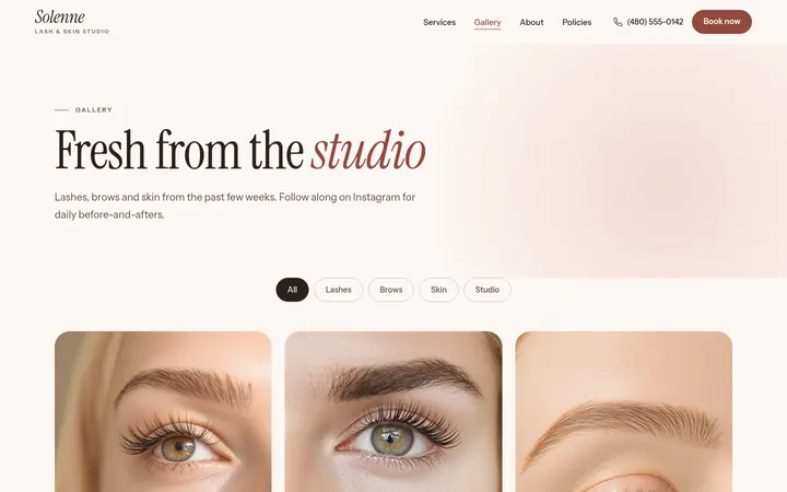 The Gallery page