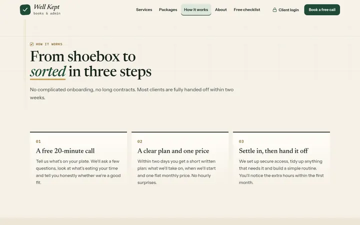 The How it works page