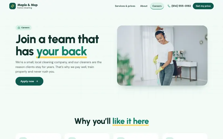 The Careers page