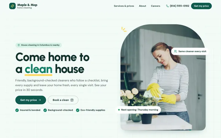 The Home page