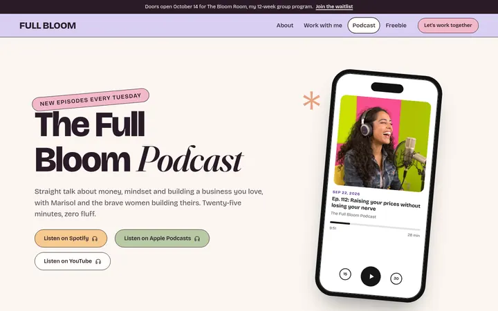 The Podcast page