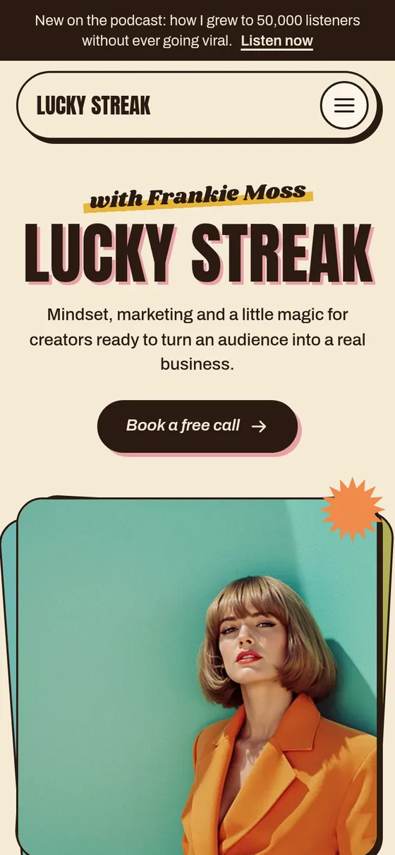 The same page on a phone