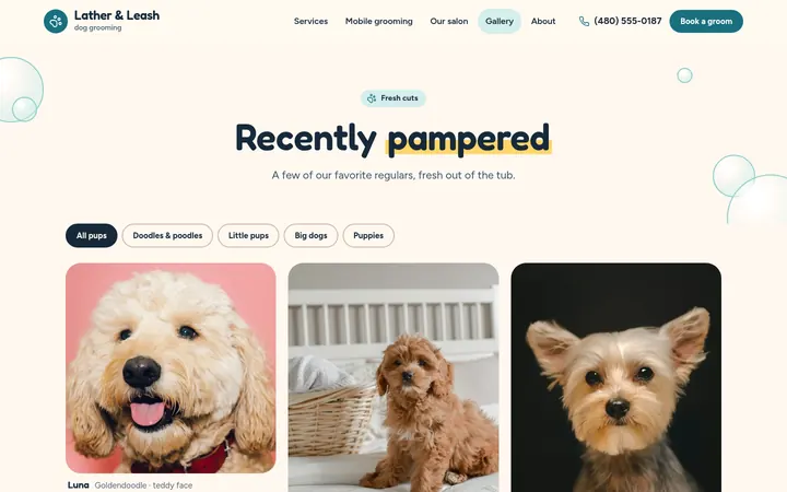 The Gallery page