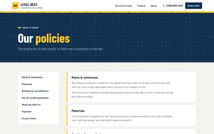 The Policies page