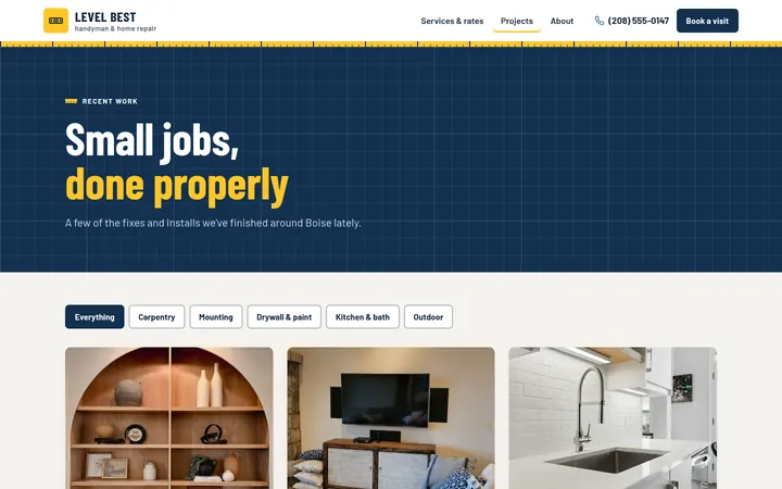 The Projects page