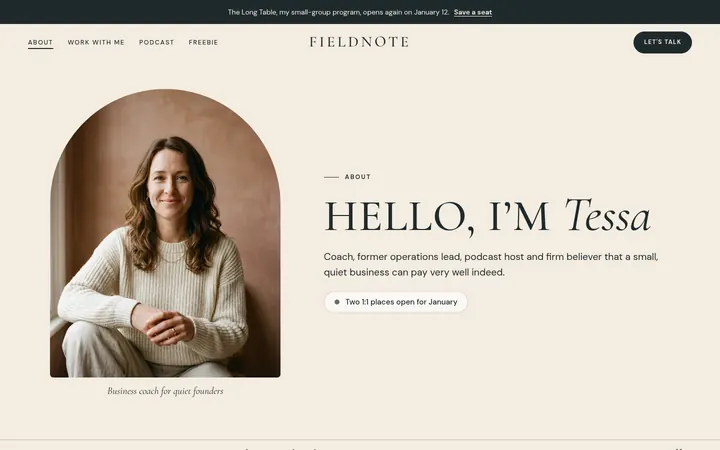 The About page