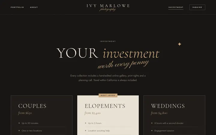 The Investment page