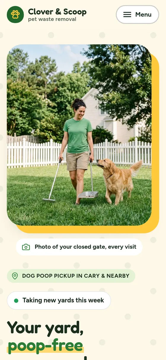 The same page on a phone