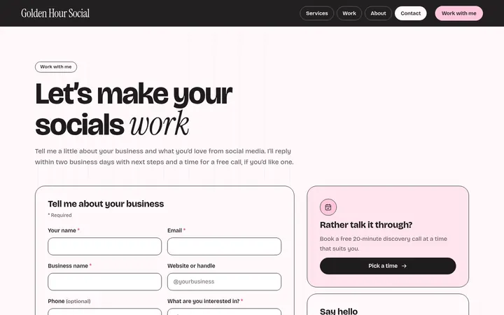 The Contact page