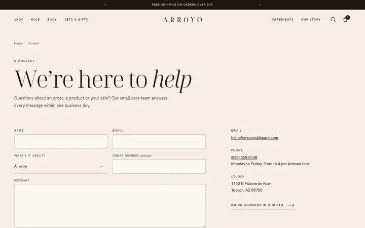 The Contact page