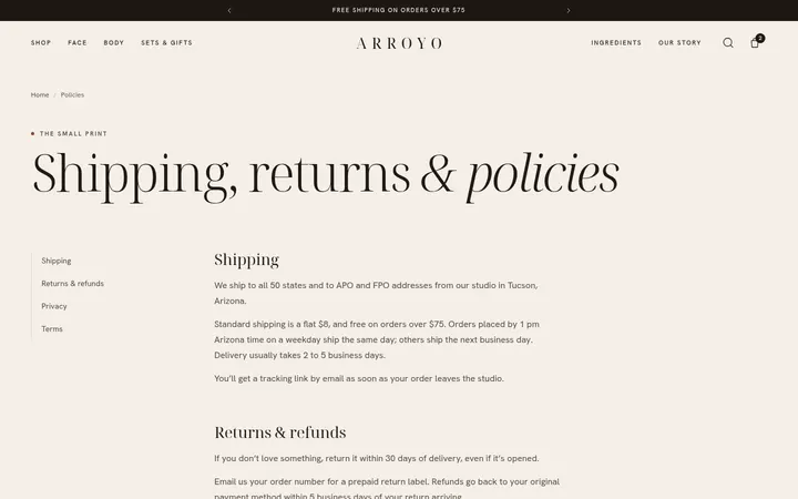 The Policies page