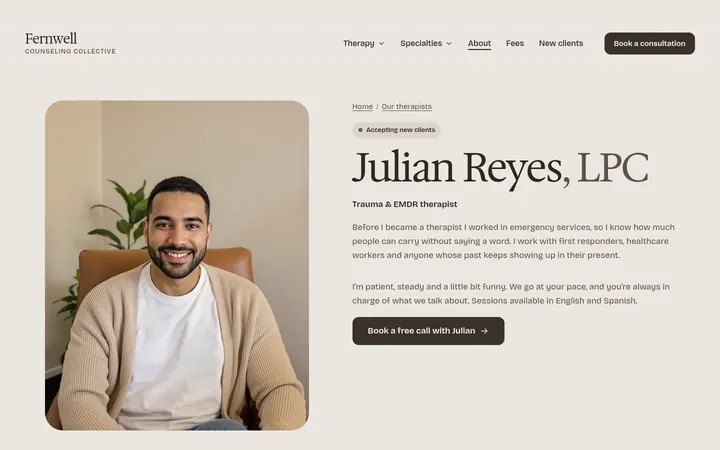 The A therapist page