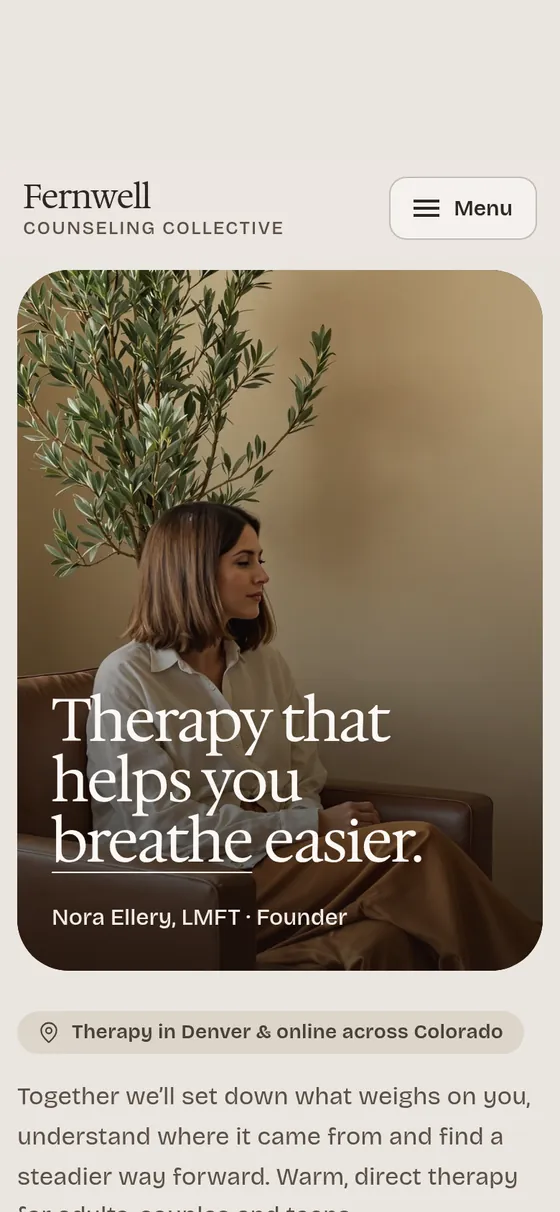 The same page on a phone
