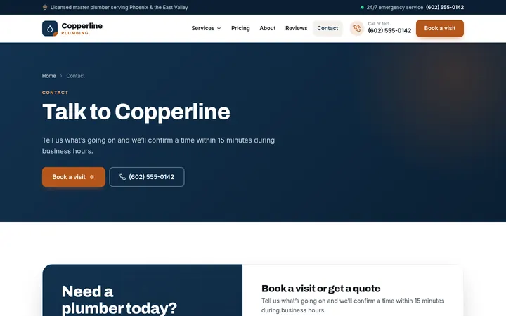The Contact page