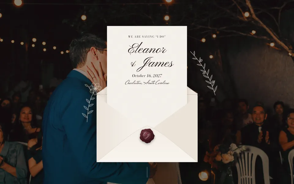The home page of the Wedding template